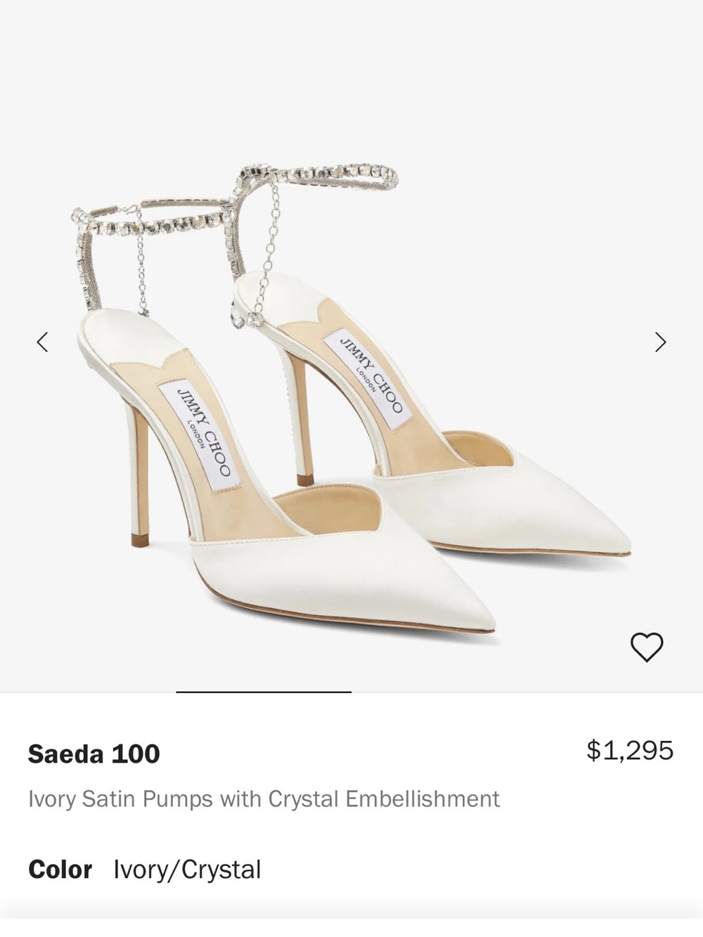 Jimmy Choo Saeda 100 Crystal-Ankle Pumps - Picture 4 of 6